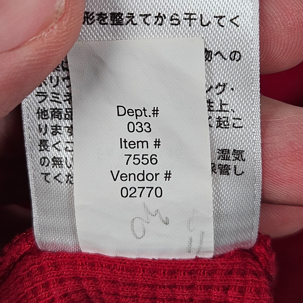 Eddie Bauer Shirt Mens Red Tall XL Waffle Knit Thermal Black Lab Graphic Crew - Picture 8 of 11